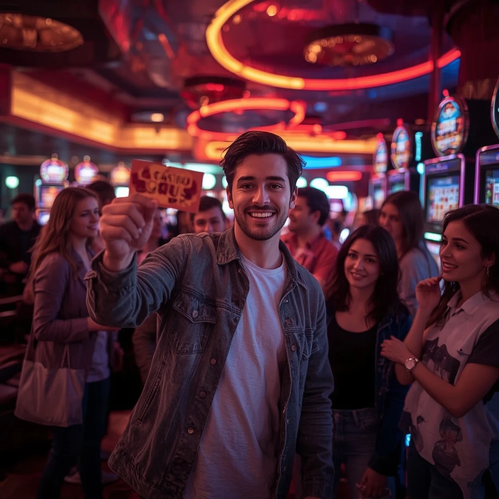 une personne tenant un bonus de casino ASTRAL CASINO